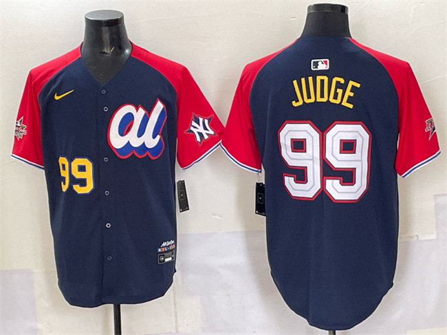 Men's American League #99 Aaron Judge Navy/Red Alternate 2025 All-Star Edition Limited Stitched Baseball Jersey